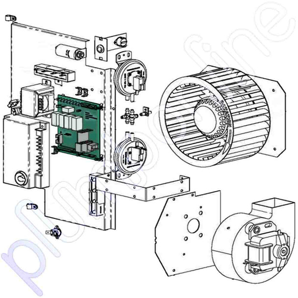 Braemar WF25NG Power Flue Wall Furnace PCB Circuit Board Kit PCBA Space Gas Heater Control PN. 652042