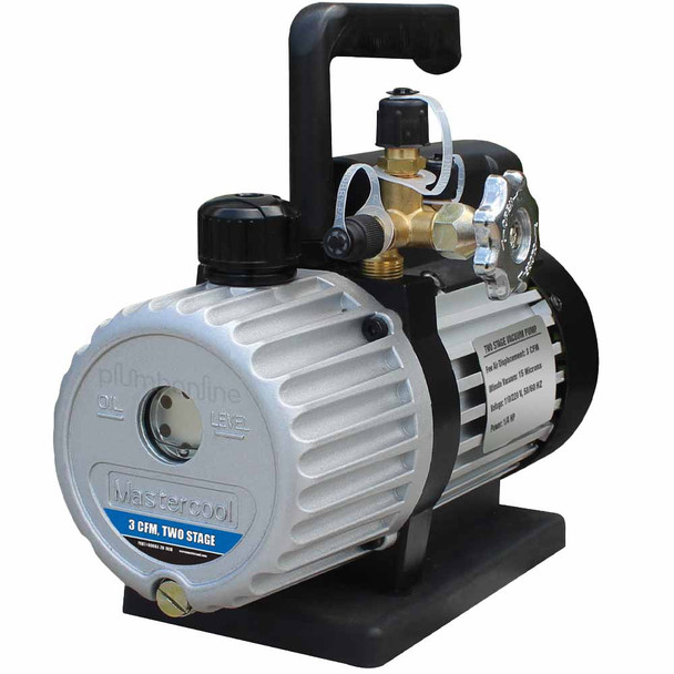 Mastercool 6 CFM Two Stage Vacuum Pump 170 L/min 142 L/min HVAC Refrigeration MC90066-2V-220-BL