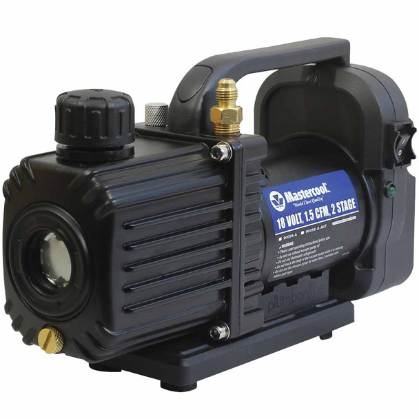 Mastercool Cordless Vacuum Pump 18 Volt 1.5 CFM Two Stage 5 Amp HVAC Air Conditioning MC90058-A