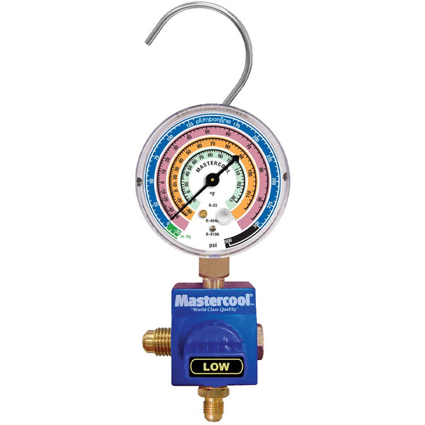 Mastercool 1/4 Inch Single Valve Manifold 80mm R1270 R290 R600a HVAC Refrigerants MC92103-RBL