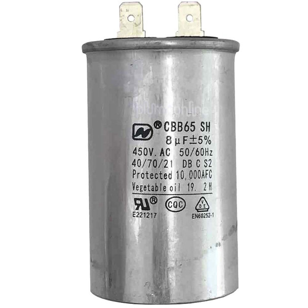 Rinnai C20 C Series Evaporative Cooler Capacitor 8 MFD / uF 450V Motor Run Capacitor Metal P2 Protection Aluminum Case PN. 81019949