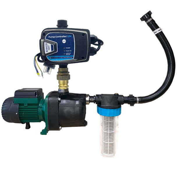 DAB Jetcom 132M Pump with Bianco NXT BIA Lite Controller & POL WF2A 1" Pre Filter Kit with 500mm Flex Hose