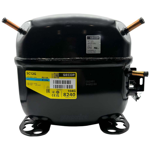 Secop SC12G Medium Back Pressure Compressor R134a – 1/3 HP – 220–240V