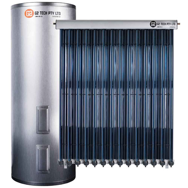 Evacuated Tube Solar Hot Water | Stainless Steel Electric | 315Lt 14 Tube