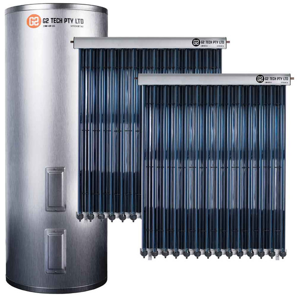 315LT 28 Tube Evacuated Tube Solar Hot Water | Stainless Steel Electric Boost