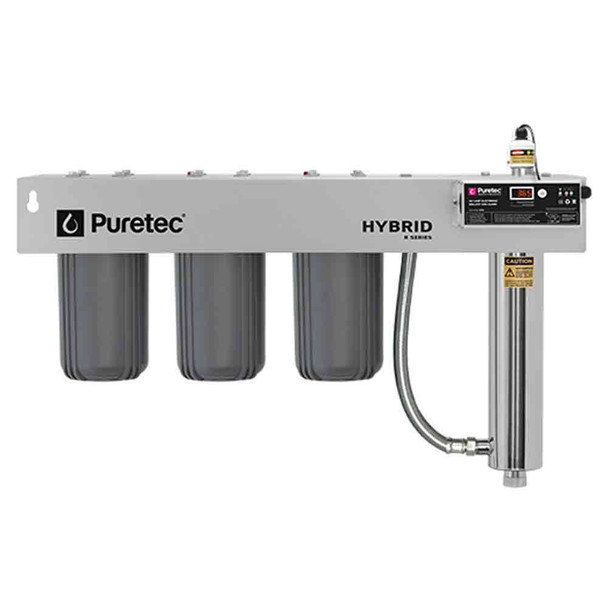 Puretec Hybrid R10 Triple Stage Whole House Filtration Ultraviolet Protection Reversible Mounting Bracket | 60 Lpm 1”