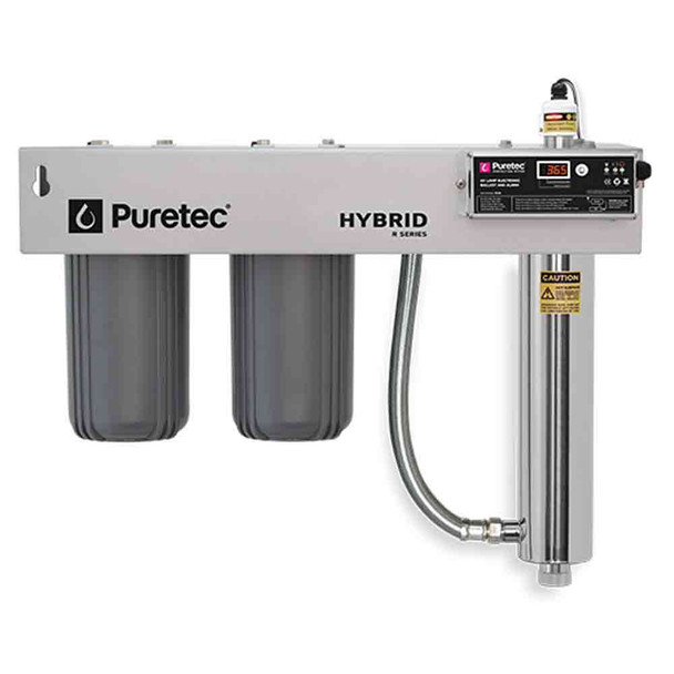 Puretec Hybrid R1 Dual Stage Whole House Filtration Ultraviolet Protection Reversible Mounting Bracket | 75 Lpm 1”