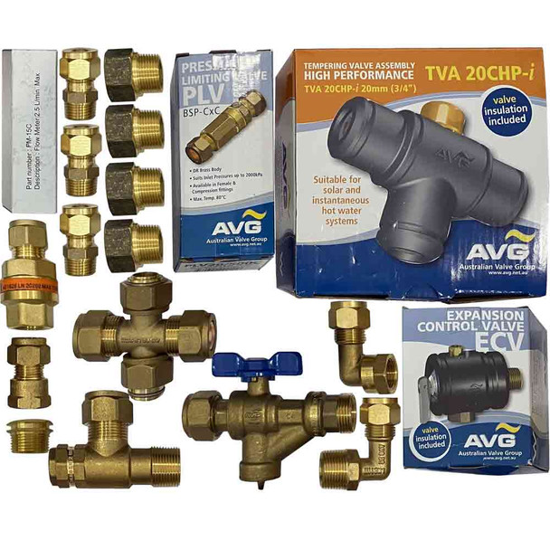 AVG Quickie R Installation kit Suits Solar Hot Water Systems 20mm Raised 700 kPa ECV