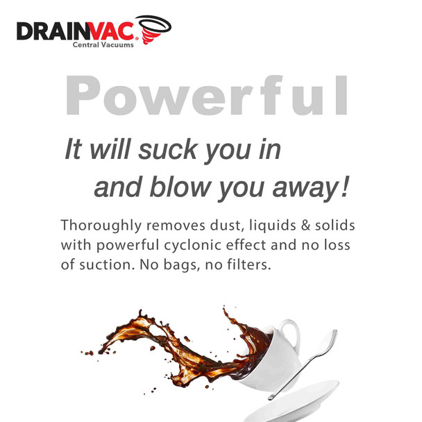DrainVac Commercial Central Ducted Wet and Dry Vacuum Cleaner System