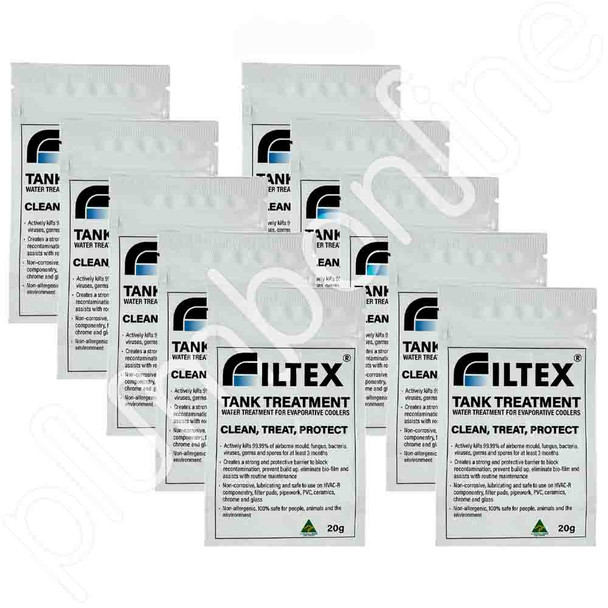 Filtex Filters Evaporative Cooler Antibacterial Tank Treatment Sachet Tradie Pack - 10 Treatments
