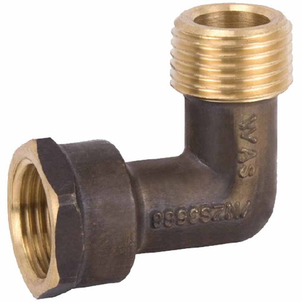 Screwed DR Brass Female Elbow MI x FI 32mm BSP Watermarked PN. AW568