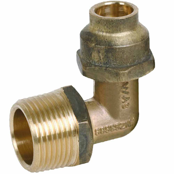 Flared Compression Reducing Elbow DR Brass 15 MI x  20 C Watermarked PN. AW195