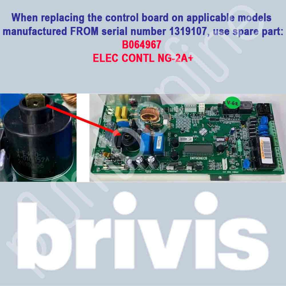 Brivis Star Pro SP521IN XA V4 Control Board NG 2A  Ducted Gas Heater PN