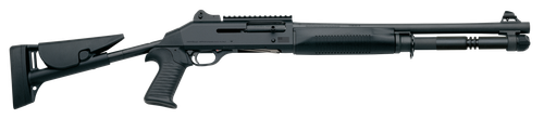 Benelli M1014 12 Gauge 3" 18.5" 5+1 Semi-Auto Shotgun w/ Fixed Skeleton Pistol Grip Stock, Ghost Ring Sights & Picatinny Rail, Black - CA Legal