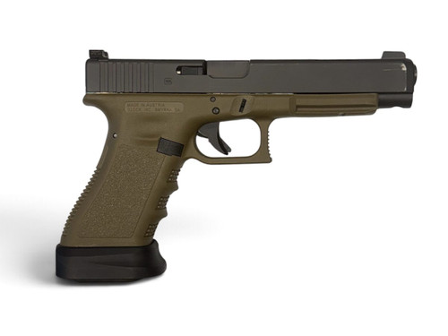 Consignment Glock 34 Gen 3 9mm OD Green w/ Night Sights, Taran Tactical Magwell & Extended Controls - Used