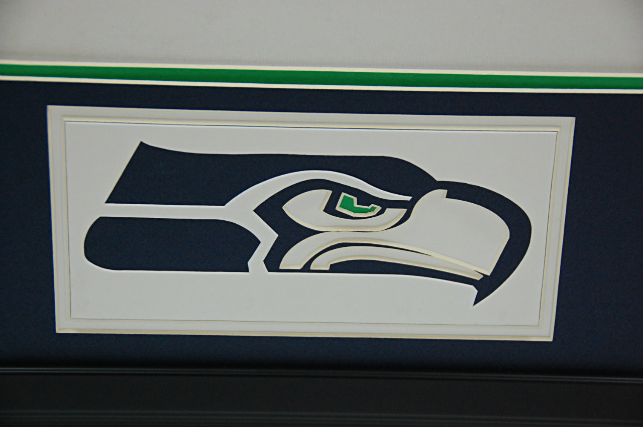 Mounted Memories Seattle Seahawks Framed Logo Jersey Display Case, Brown