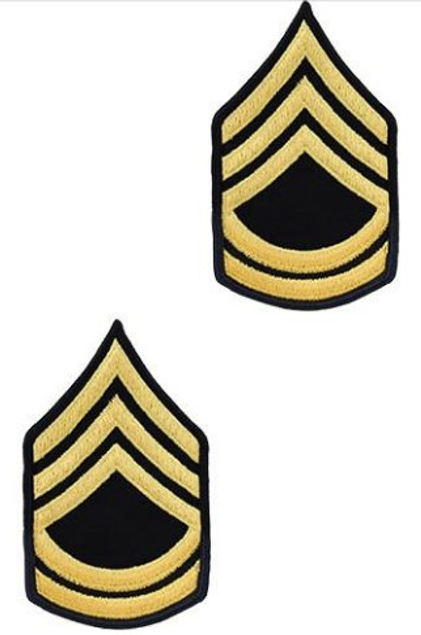 U.S. Army E7 Sergeant First Class Gold on Blue Sew-On - Small/Female