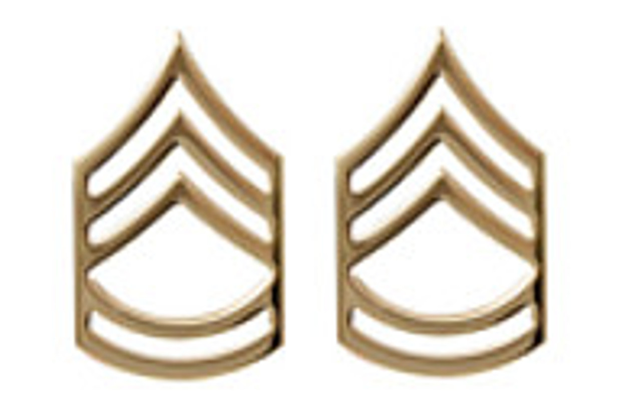 Army Chevron: Sergeant First Class - 22k gold plated