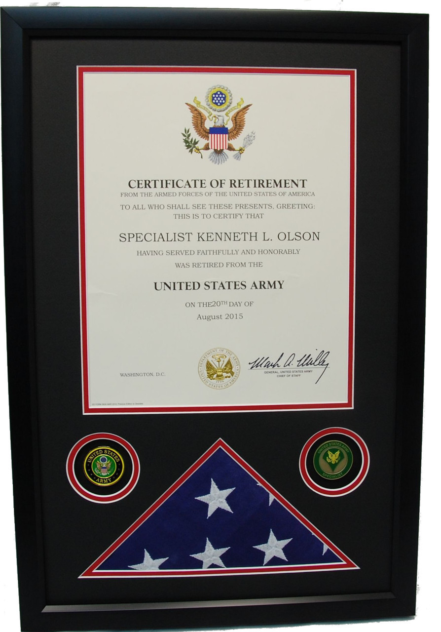 air force retirement certificate