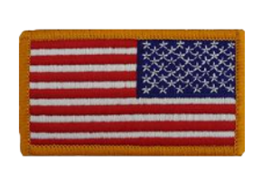 2 by 3 inches USA Flag Patch with Gold Merrowed Edge – Vanguard