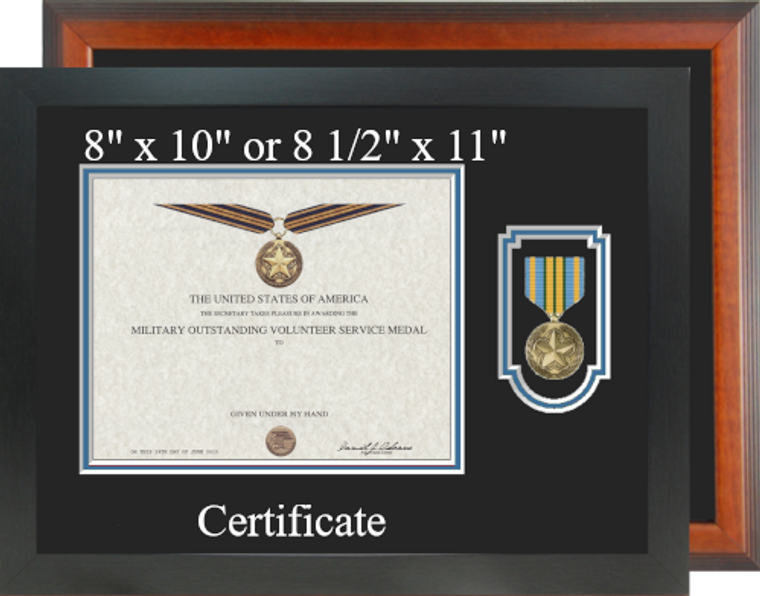 Military Outstanding Volunteer Service Certificate Frame-Horizontal