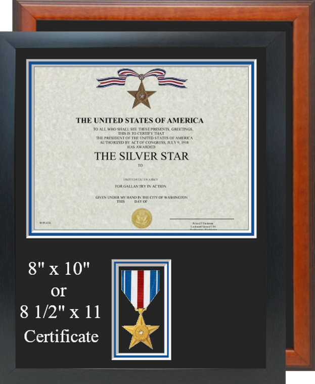 Silver Star Certificate Frame