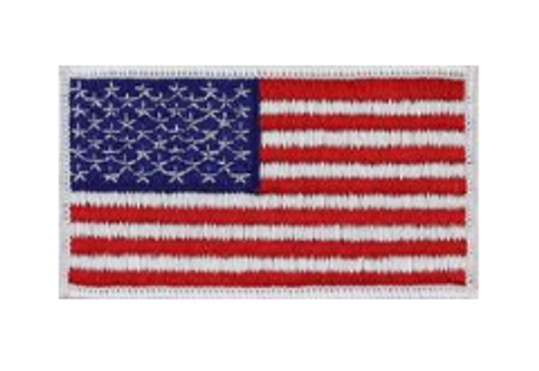 U.S. Flag Patch- 2 x 3 1/4-white edge- color