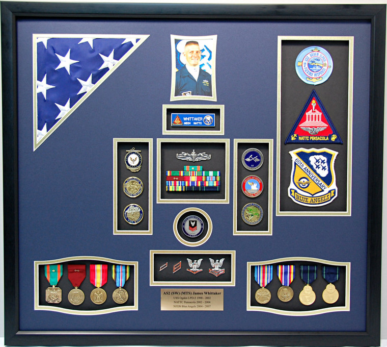 25" x 28" US Navy Blue Angels Shadow Box Display Case