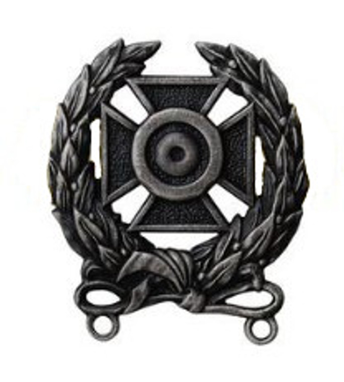 Army Badge: Expert Shooting - regulation size, silver oxidized