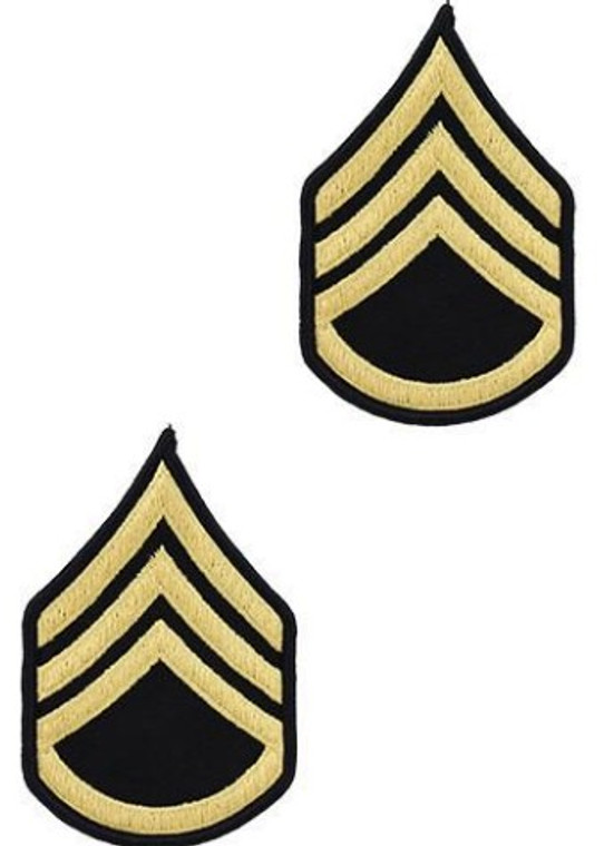 Army Chevron: Staff Sergeant - gold embroidered on blue, male