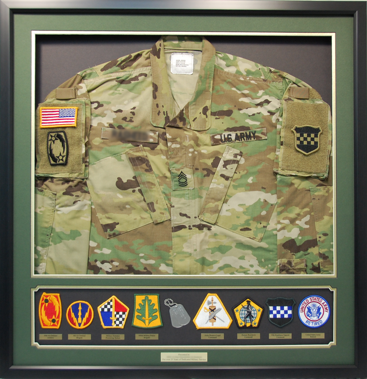 US Army Combat Blouse Shadow Box Display