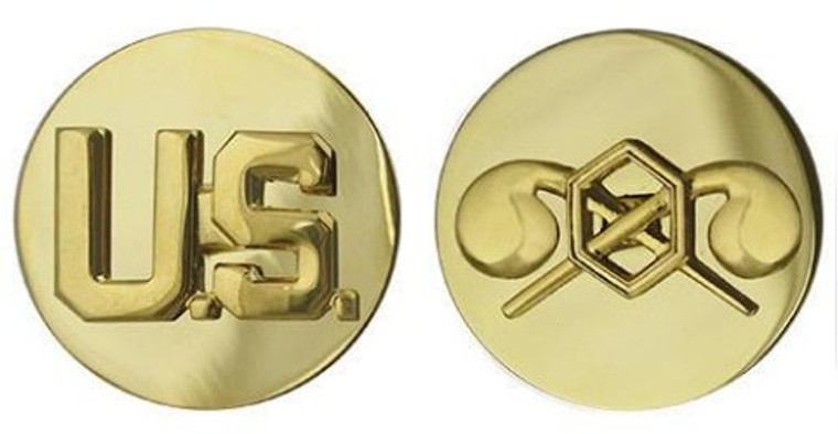 Army Enlisted Branch of Service Collar Device: U.S. and Chemical