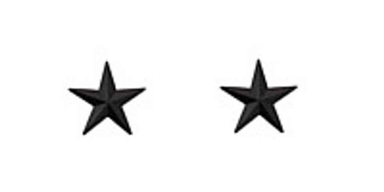 Air Force Officer Stars- One star- black metal- pair