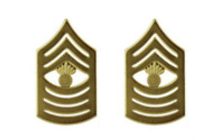 Marine Corps Chevron: Master Gunnery Sergeant - satin gold- pair