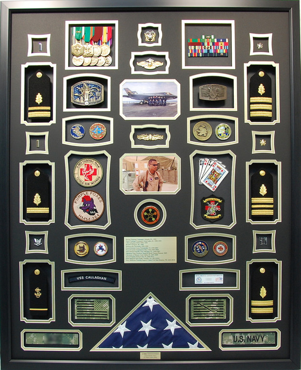 US Navy 23 Years of Service Shadow Box Display