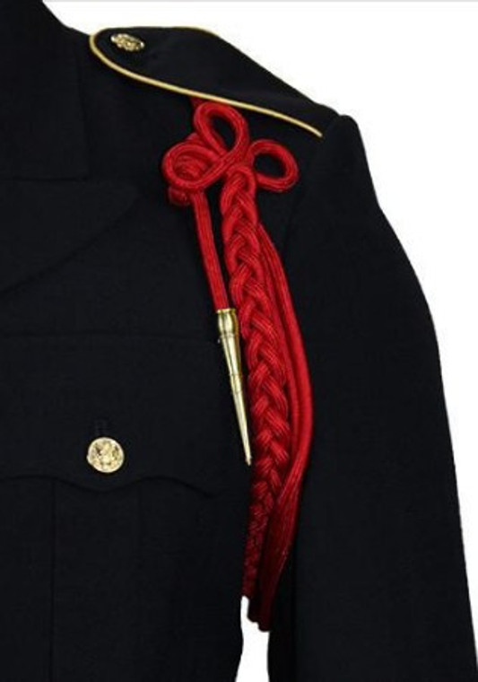Army Shoulder Cord: 2720 Scarlet Red with Brass Tip