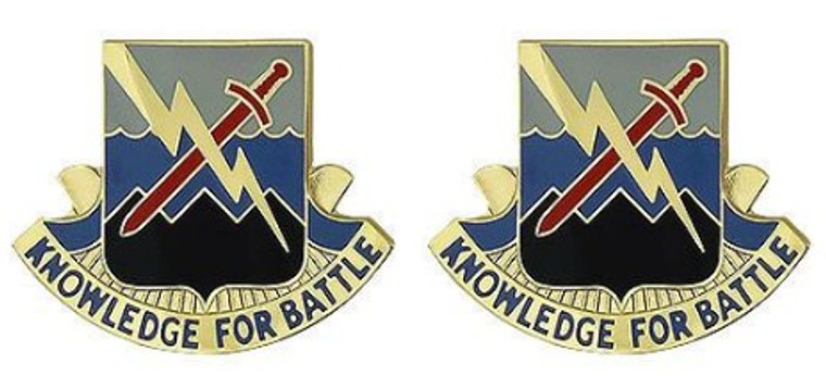 Army Crest: 102nd Military Intelligence Battalion - Knowledge for Battle- pair