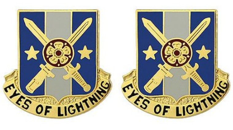 Army Crest: 125th Military Intelligence Battalion - Eyes of Lightning- pair