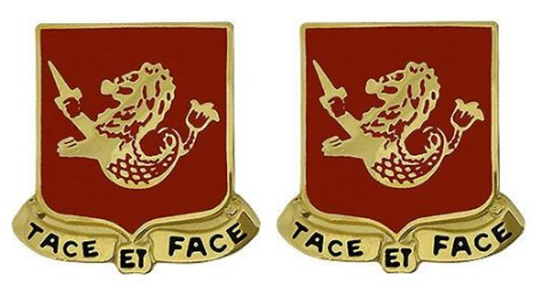 Army Crest: 25th Field Artillery - Tace Et Face- pair