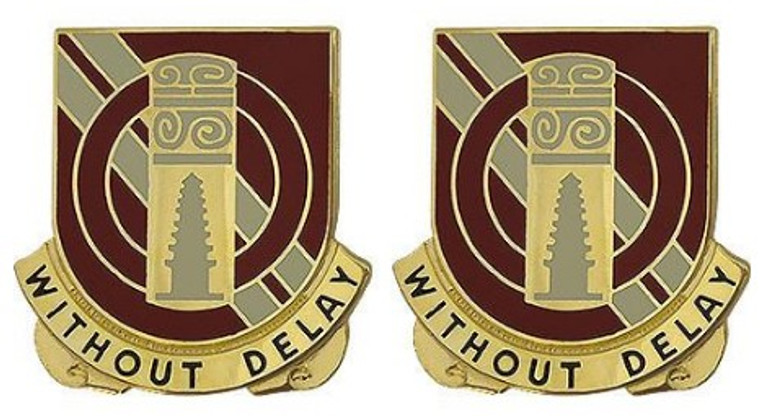 Army Crest: 25th Support Battalion - without Delay- pair