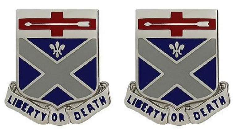 Army Crest: 276th Engineer Battalion - Liberty or Death- pair