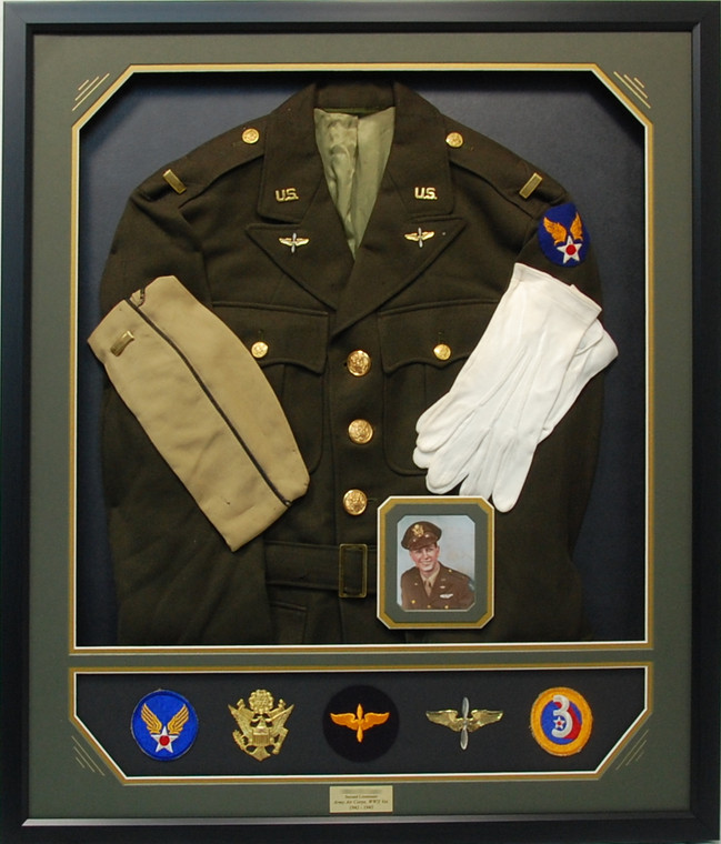 Army Air Corps WWII Uniform Shadow Box Display