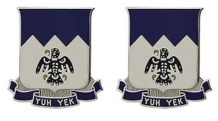 Army Crest: 297th Infantry: Alaska Army National Guard - Yuh Yek- pair