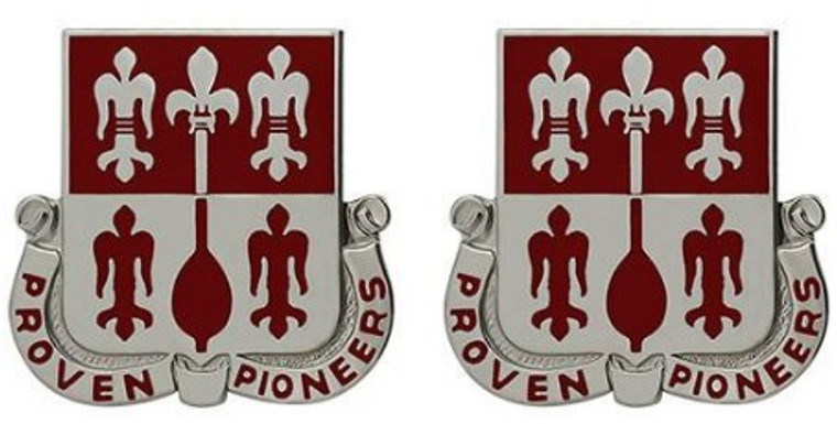 Army Crest: 299th Engineer Battalion - Proven Pioneers- pair