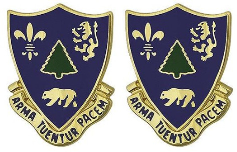 Army Crest: 362nd Regiment - Arma Tuentur Pacem- pair