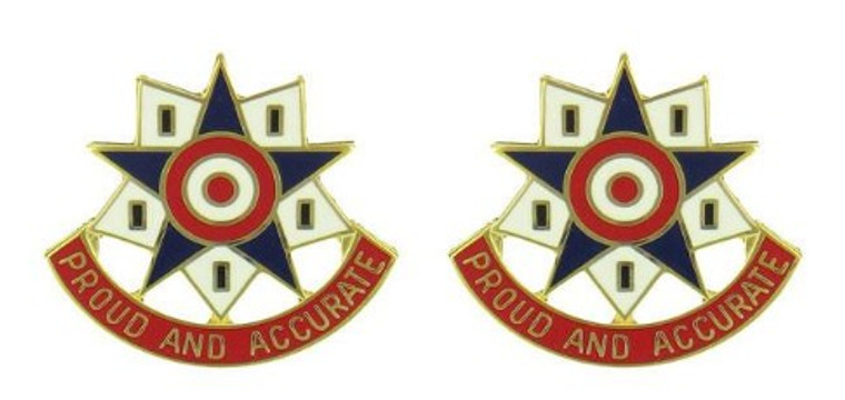 Army Crest: 376th Personnel Services Battalion - Proud and Accurate- pair