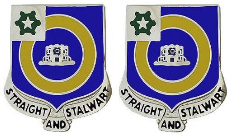 Army Crest: 41st Infantry Regiment - Straight and Stalwart- pair