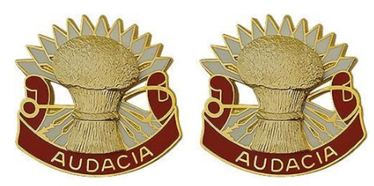 Army Crest: 4th Air Defense Artillery – Audacia- pair