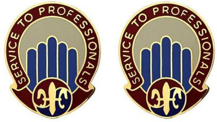 Army Crest: 501st Sustainment Brigade - Service to Professional- pair