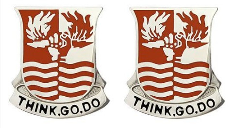 Army Crest: 504th Signal Battalion - Think Go Do- pair